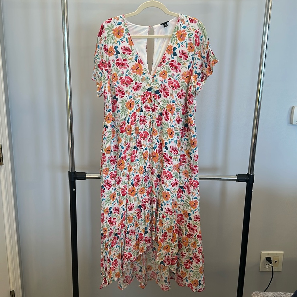 Torrid Bright Floral Midi Gauze Dress